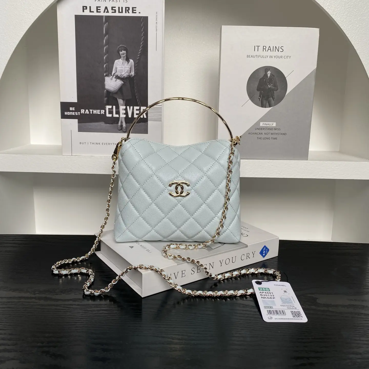 Chanel Quilted Top Handle Crossbody Bag image 1