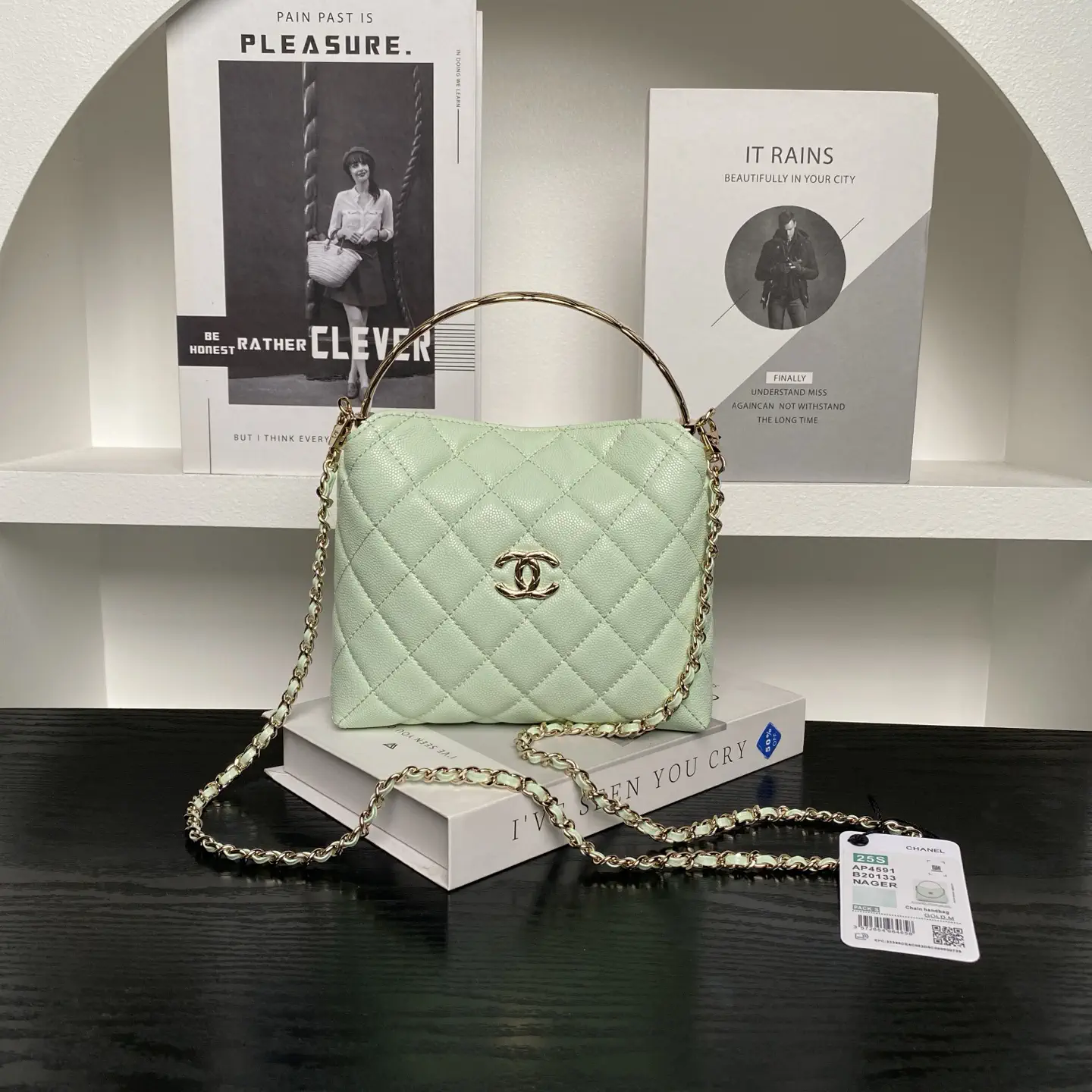 Chanel Quilted Top Handle Crossbody Bag image 1