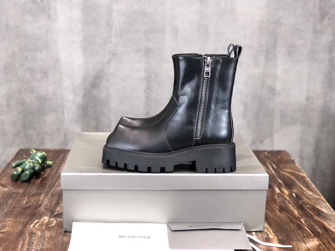 Balenciaga Rhino Horn B Zipper Ankle Boots image 1
