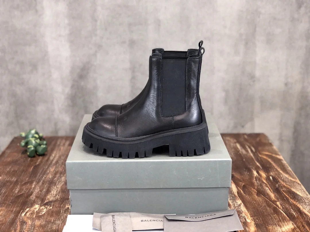 Balenciaga Black Platform Chelsea Boots image 1