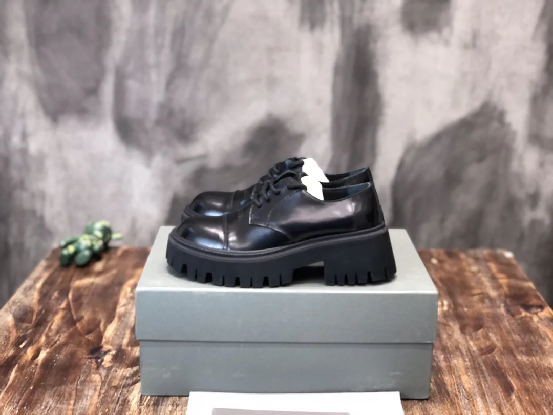 Balenciaga Black Platform Lace-Up Shoes image 1