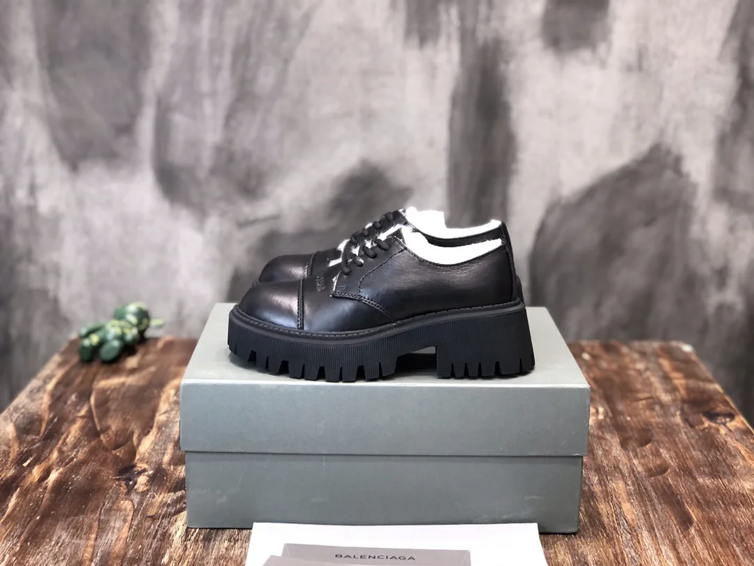 Balenciaga Black Platform Lace-Up Shoes image 1