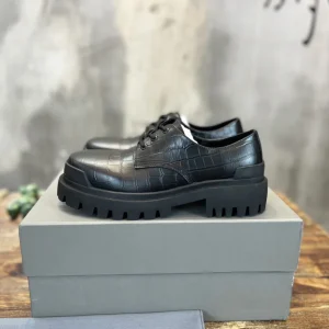 Balenciaga Trooper Croc-Embossed Lace-Up Boots image 1