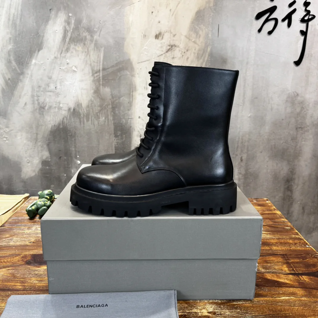 Balenciaga Trooper Lace-Up Combat Boots image 1