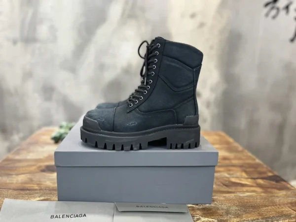 Balenciaga 22FW Strike Distressed Canvas Combat Boots image 1