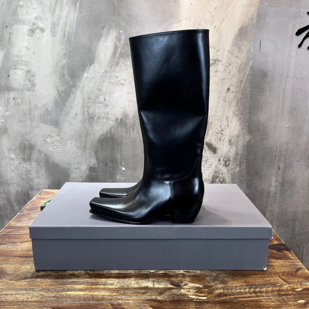 Square Toe Knee-High Motorcycle Boots image 1