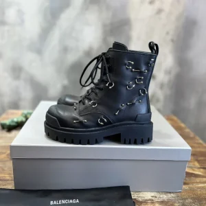 Balenciaga Lace-Up Martin Boots with Piercing Details image 1