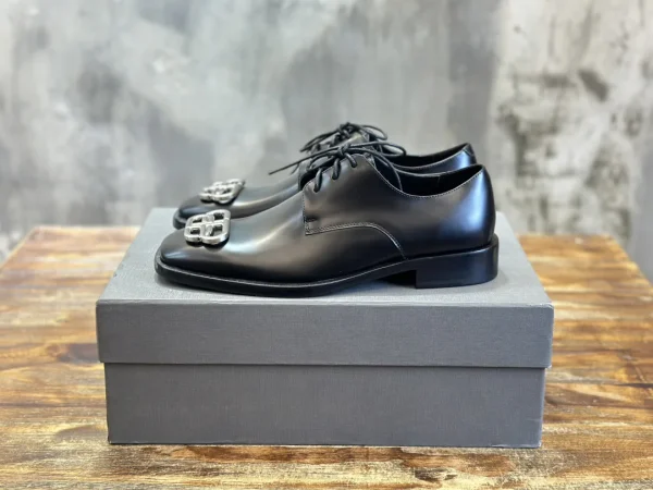 Balenciaga Classic Runway BB Buckle Leather Shoes image 1