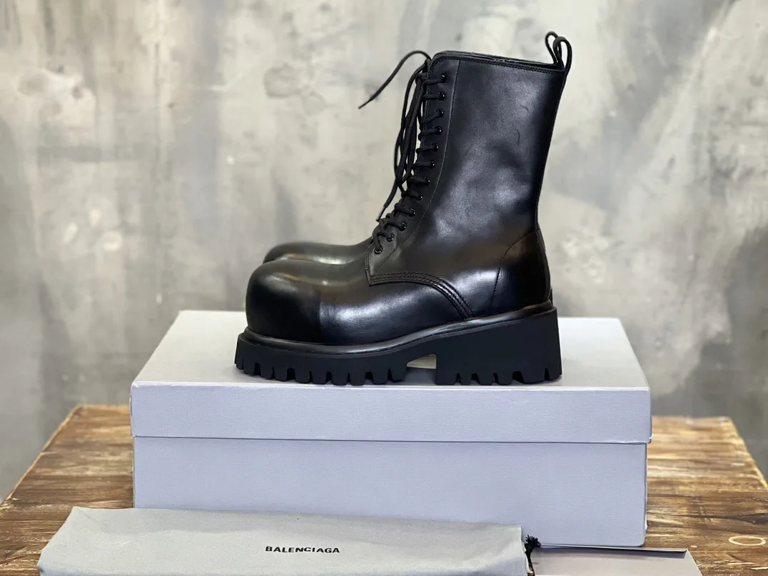 Balenciaga STOMPER Lace-Up Ankle Boots image 1