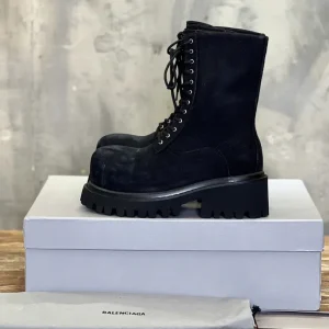 Balenciaga STOMPER Distressed Lace-Up Ankle Boots image 1