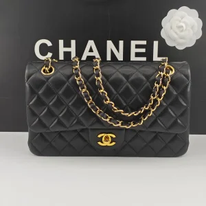 Chanel Quilted Black Shoulder Bag with Gold Hardware image 1