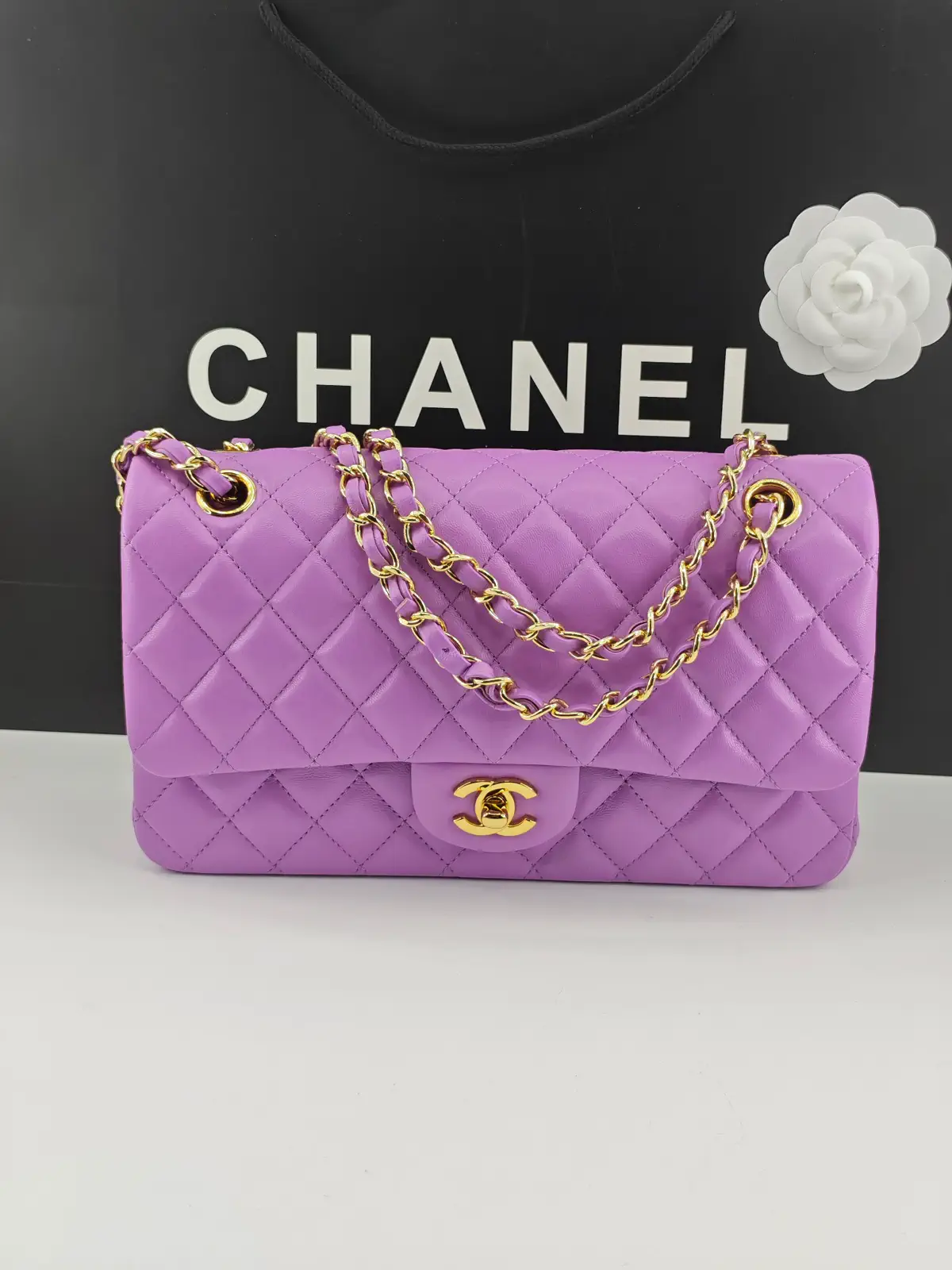 Chanel Quilted Lambskin Double Flap Shoulder Bag image 1