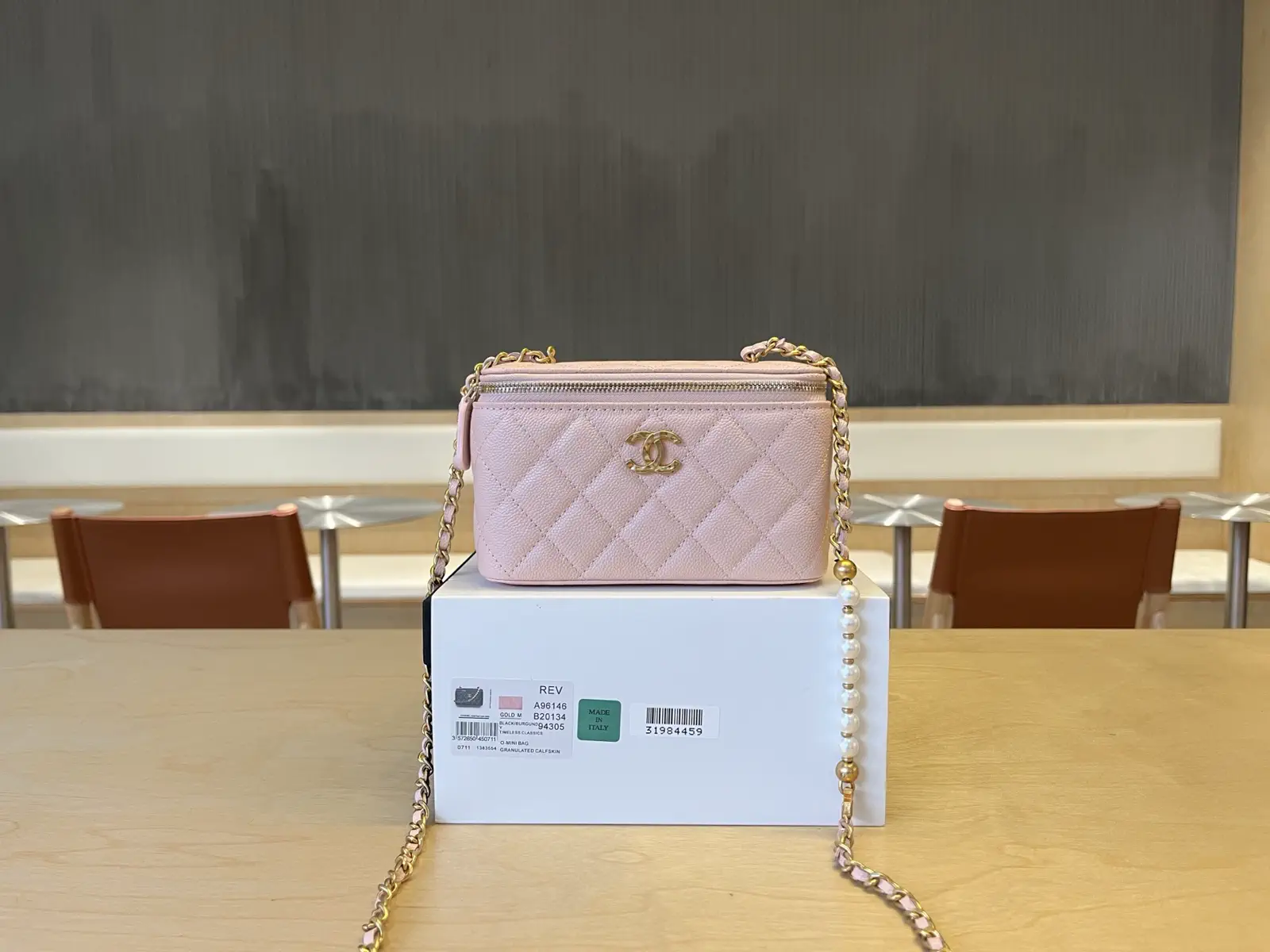 Chanel Quilted Pearl Chain Crossbody Bag image 1