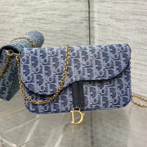 Dior Denim Oblique Saddle Chain WOC Bag image 1