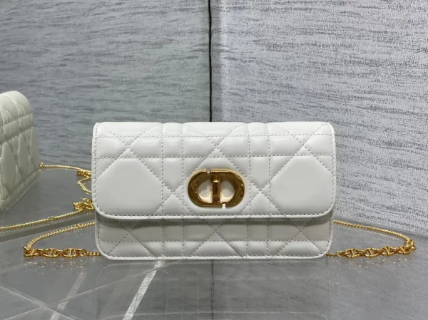 Dior White Quilted Chain Crossbody Bag image 1