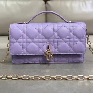 Dior Quilted Top Handle Bag with Pearl Chain image 1