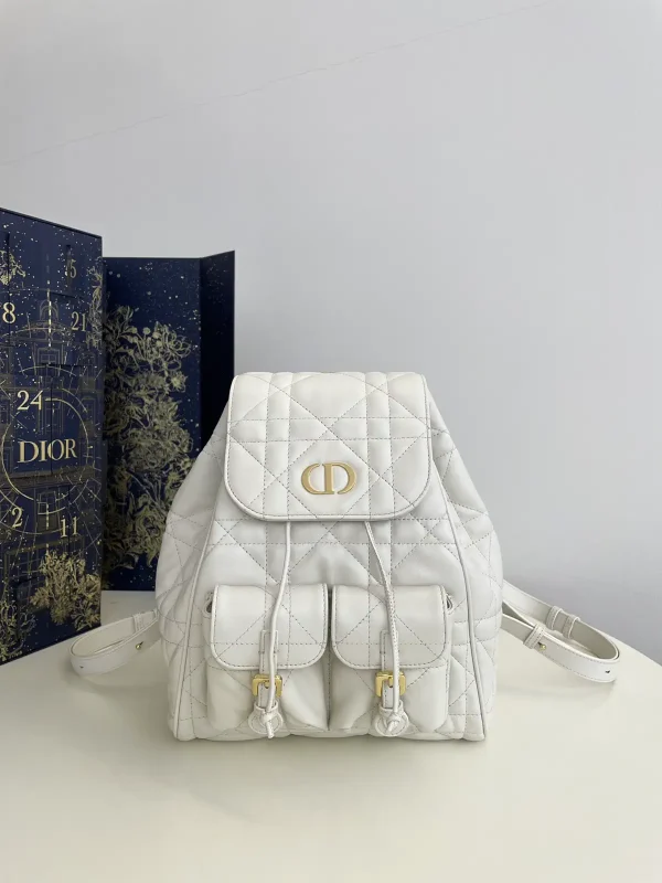 Dior White Quilted Backpack image 1
