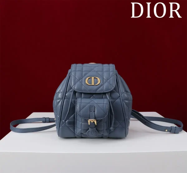 Dior Blue Quilted Leather Backpack image 1