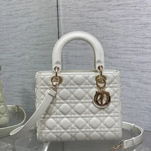Dior White Quilted Top Handle Bag image 1