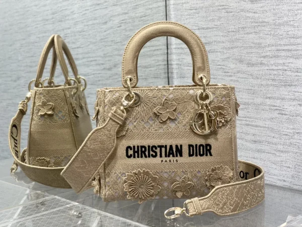 Dior Lace Floral Embroidered Top Handle Bag image 1
