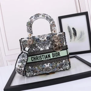 Dior Butterfly Embroidered Top Handle Bag image 1