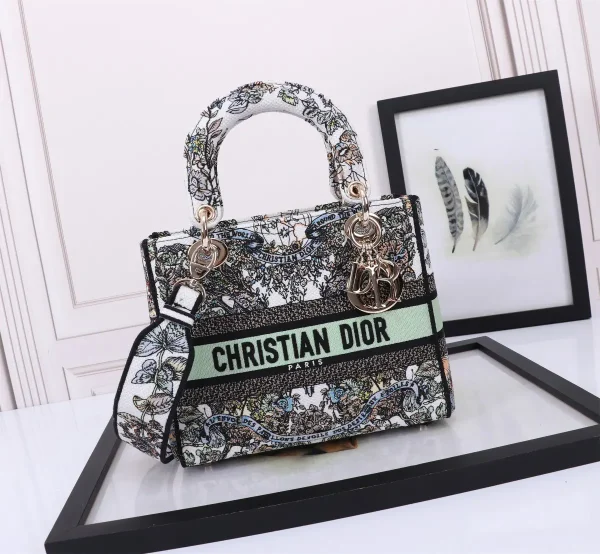 Dior Butterfly Embroidered Top Handle Bag image 1