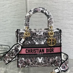 Dior Floral Embroidered Lady Top Handle Bag image 1