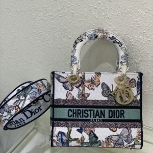 Dior Butterfly Floral Embroidered Top Handle Bag image 1