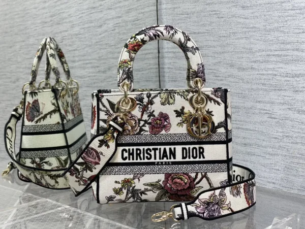 Dior Floral Embroidered Top Handle Bag image 1