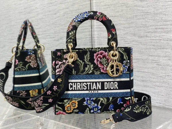 Dior Floral Embroidered Top Handle Bag image 1