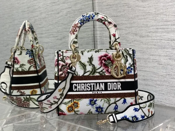 Dior Floral Embroidered Top Handle Bag image 1