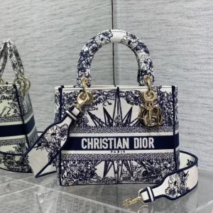 Dior Floral Embroidered Top Handle Bag image 1