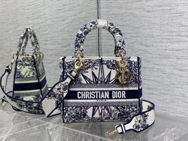 Dior Floral Embroidered Top Handle Bag image 1