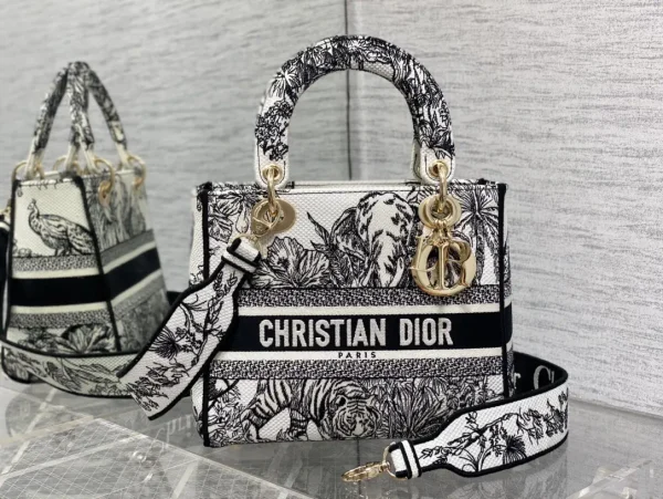 Dior Jungle Garden Embroidered Top Handle Bag image 1