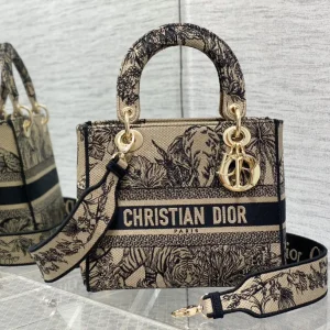 Dior Jungle Garden Embroidered Top Handle Bag image 1