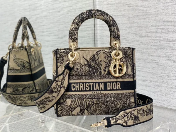 Dior Jungle Garden Embroidered Top Handle Bag image 1