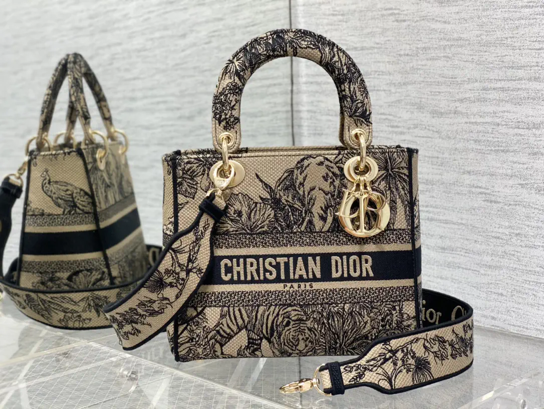 Dior Jungle Garden Embroidered Top Handle Bag image 1