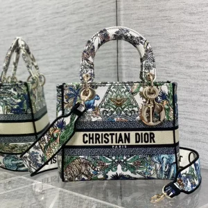 Dior Floral Embroidered Top Handle Bag image 1