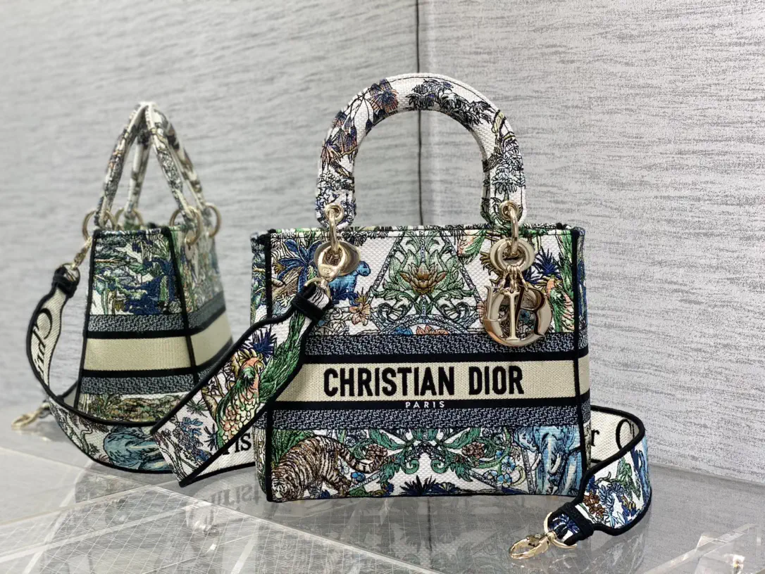 Dior Floral Embroidered Top Handle Bag image 1