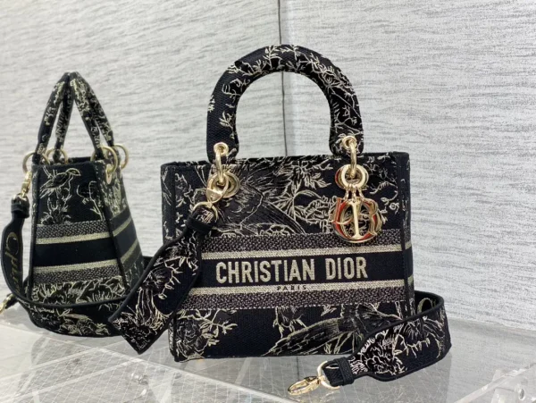 Dior Floral Embroidered Top Handle Bag image 1