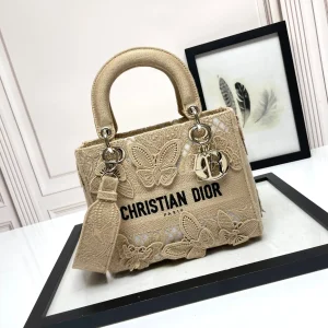 Dior Butterfly Embroidered Top Handle Bag image 1