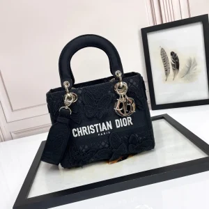 Dior Butterfly Embroidered Top Handle Bag image 1