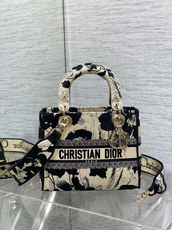 Dior Floral Embroidered Lady Top Handle Bag image 1