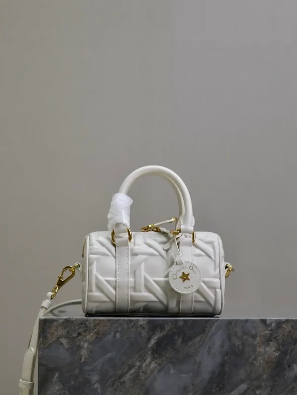 Dior White Quilted Mini Top Handle Bag image 1