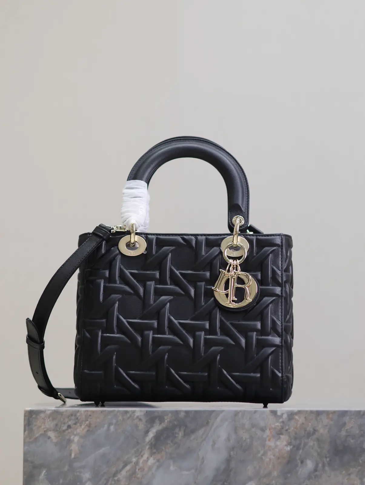 Dior Black Quilted Top Handle Bag image 1