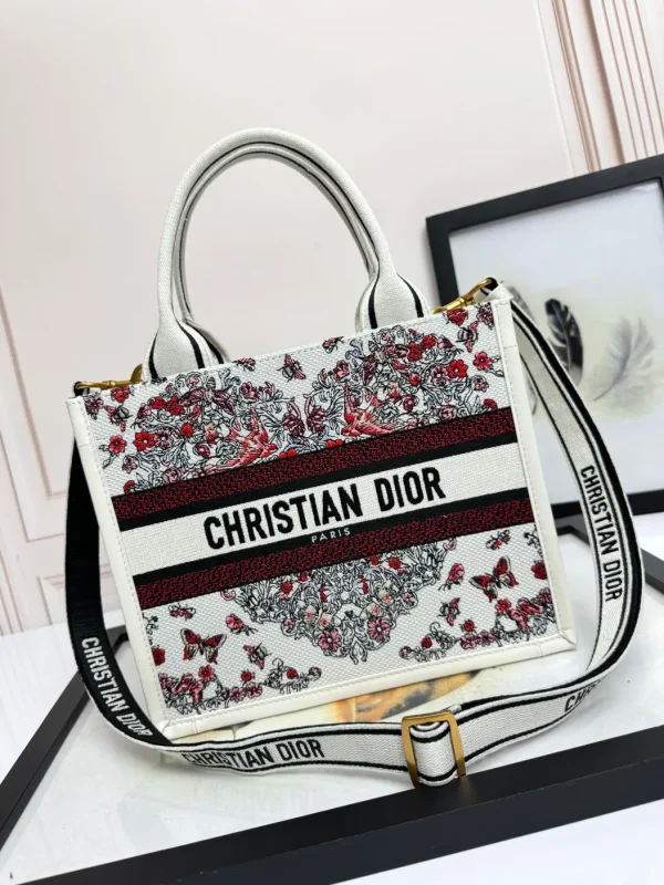 Dior Floral Embroidered Book Tote Bag image 1