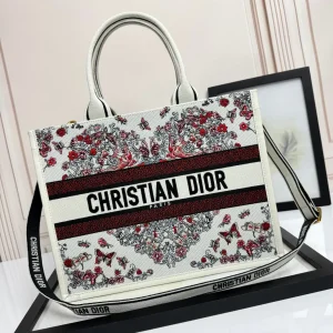 Dior Floral Embroidered Book Tote Bag image 1
