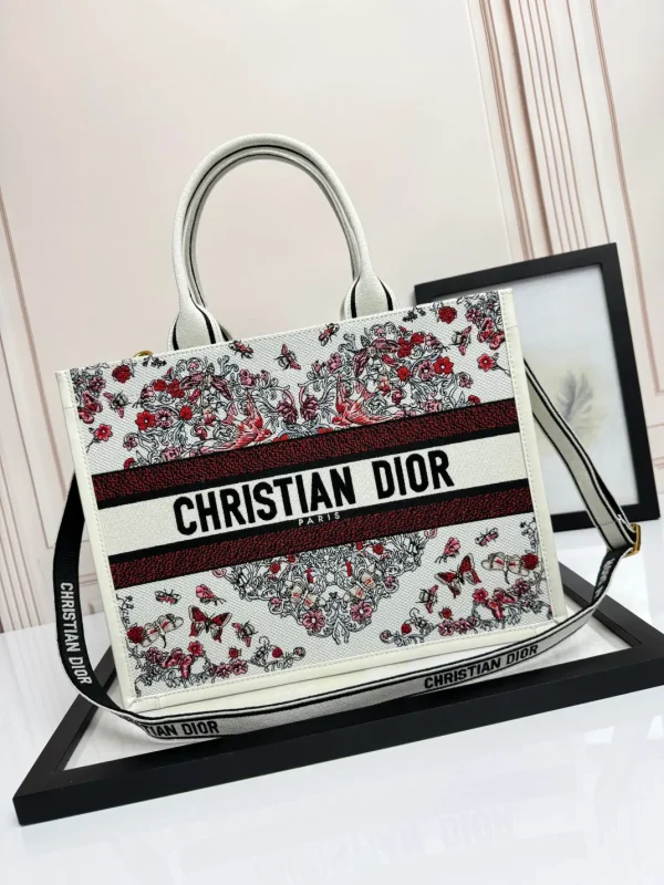 Dior Floral Embroidered Book Tote Bag image 1