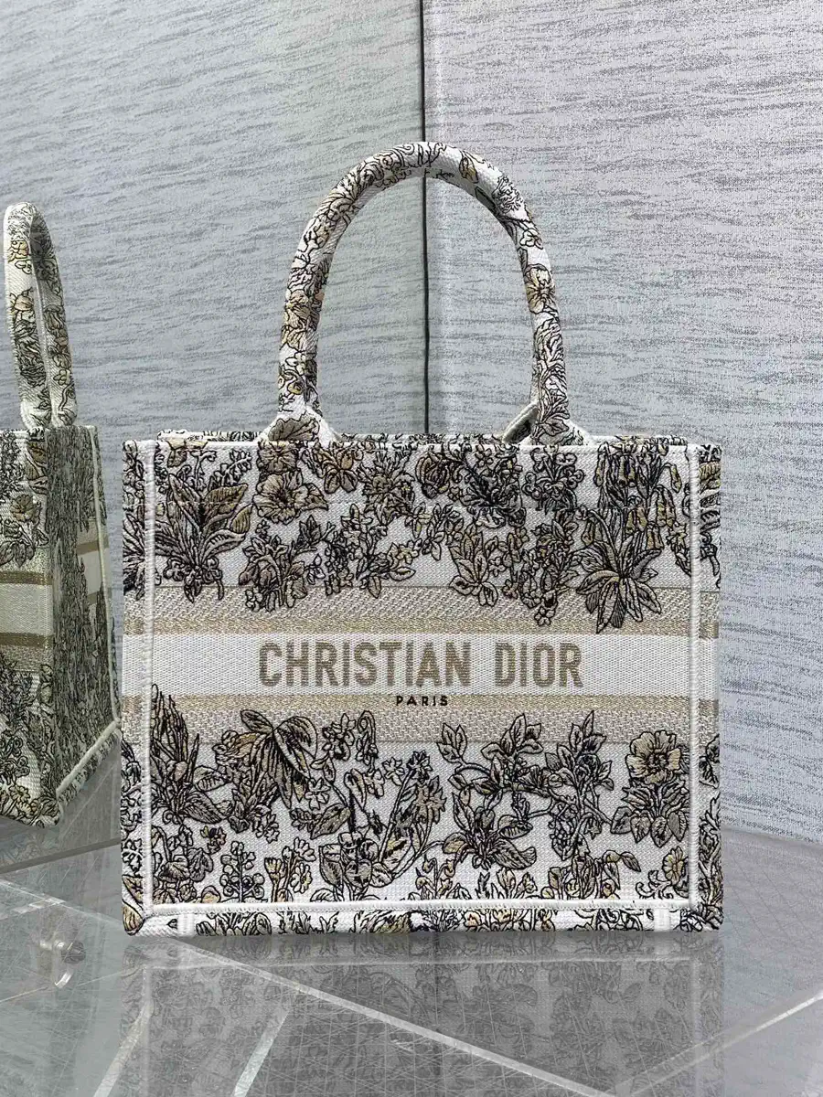 Dior Floral Embroidered Tote Bag image 1