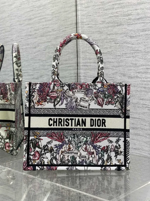 Dior Floral Embroidered Tote Bag image 1